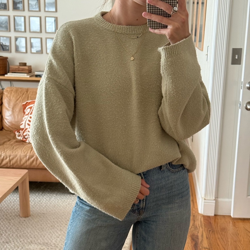 Cozy Sage Green crewneck Sweater